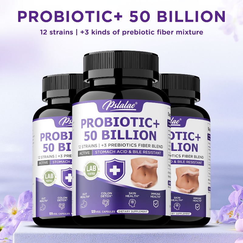 Probiotic 60 Billion - プロバイオティクス50億個 - 疲労軽減、腸内フローラのバランスを整え、消化と全体的な健康をサポート、免疫力を高め、非遺伝子組み換え。