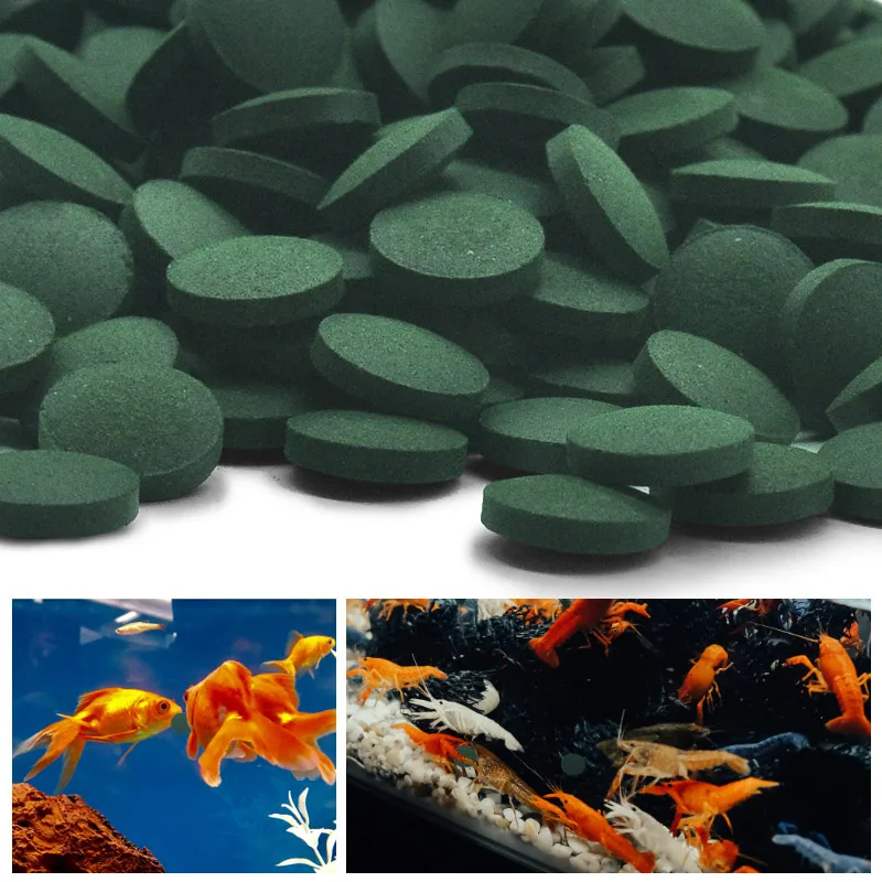 Spirulina Tablet Organic - 100 個高純度スピルリナ錠スパイラル海藻強化お気に入りのペットフード魚クリスタルレッドエビ魚の餌水族館