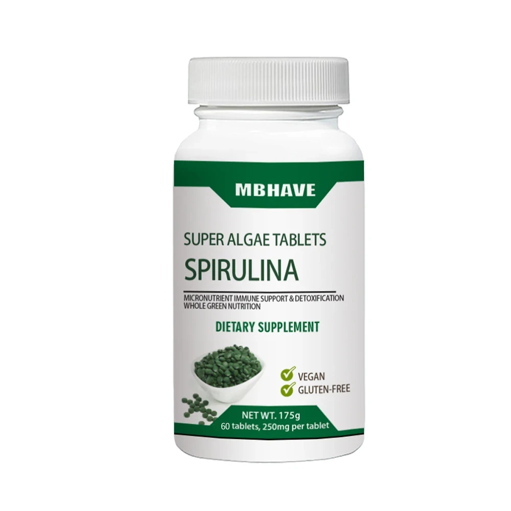 Spirulina Tablet Organic - 自然汚染スピルリナ,250個,大,送料無料