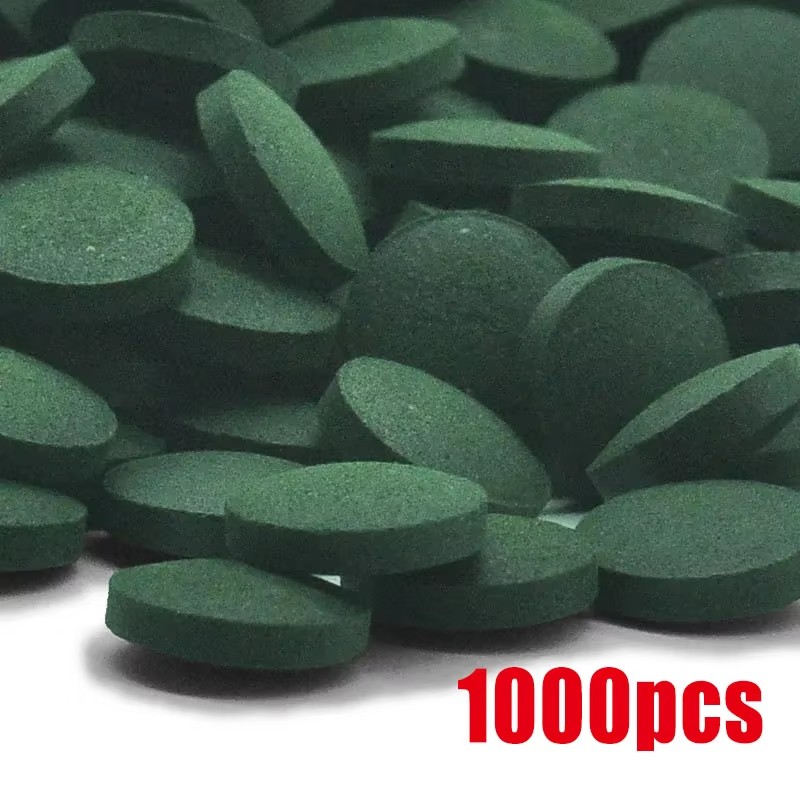 Spirulina Tablet Organic - 100/500/1000個 高純度スピルリナ錠剤、螺旋状海藻濃縮物、お気に入りのペットフード、魚、エビ、魚の餌、水槽