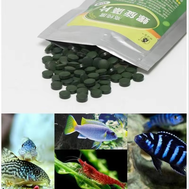 Spirulina Tablet Organic - 100/200/300/500 個高純度スピルリナ錠スパイラル海藻強化お気に入りのペットフード魚クリスタルレッドエビ魚の餌