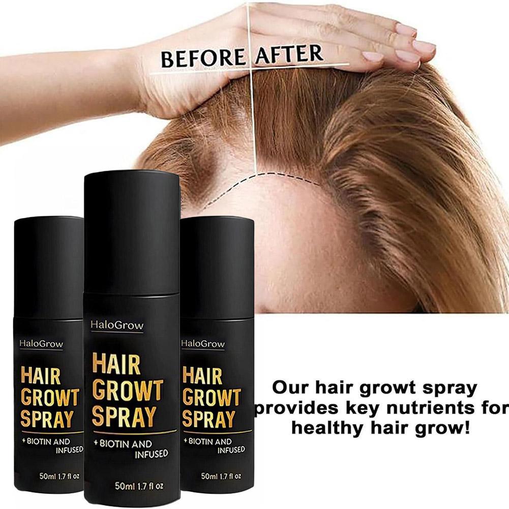 Biotin Hair Growth - 生姜オイルとビオチン配合の天然育毛スプレー、より太く豊かな髪のための頭皮トリートメント、薄毛・抜け毛を防ぐ