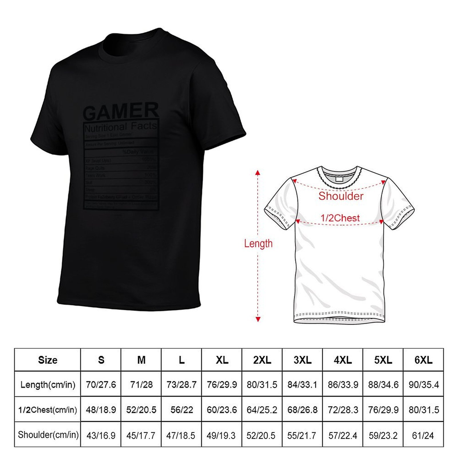 ゲーマー向け栄養成分表Tシャツ フィットネス速乾半袖トップス - Nutrition For Fitness のレビューと価格