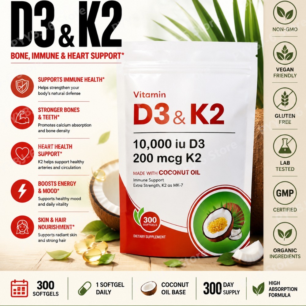 ビタミンD3 K2サプリメント 10,000IU D3 20 - Vitamin D3 K2 Drop のレビューと価格