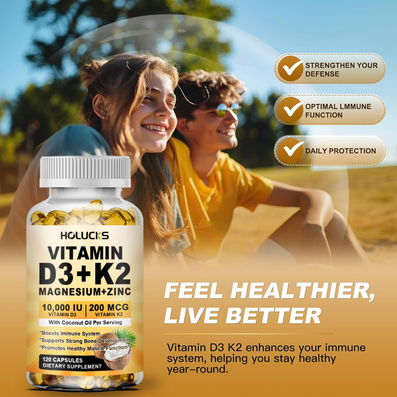ビタミンD3+K2カプセル、マグネシウム、亜鉛配合、骨、関節 - Vitamin D3 K2 Drop のレビューと価格