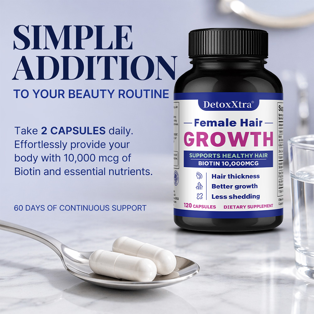ビオチン、ノコギリヤシ、亜鉛、銅、ビタミン配合の育毛カプセル - Biotin Hair Growth のレビューと価格
