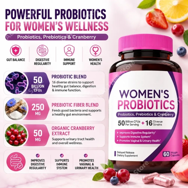女性用プロバイオティクス 500億CFU 16株 プレバイオ - Probiotic 60 Billion のレビューと価格
