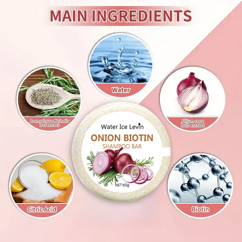 オニオン＆ビオチンシャンプーバー - 60g、すべての髪質に - Biotin Hair Growth のレビューと価格