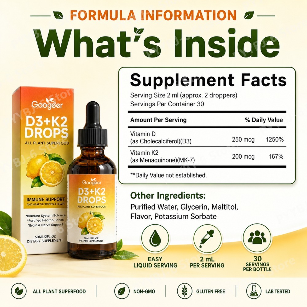 ビタミンD3 K2 ドロップス 液体サプリメント 60ml  - Vitamin D3 K2 Drop のレビューと価格