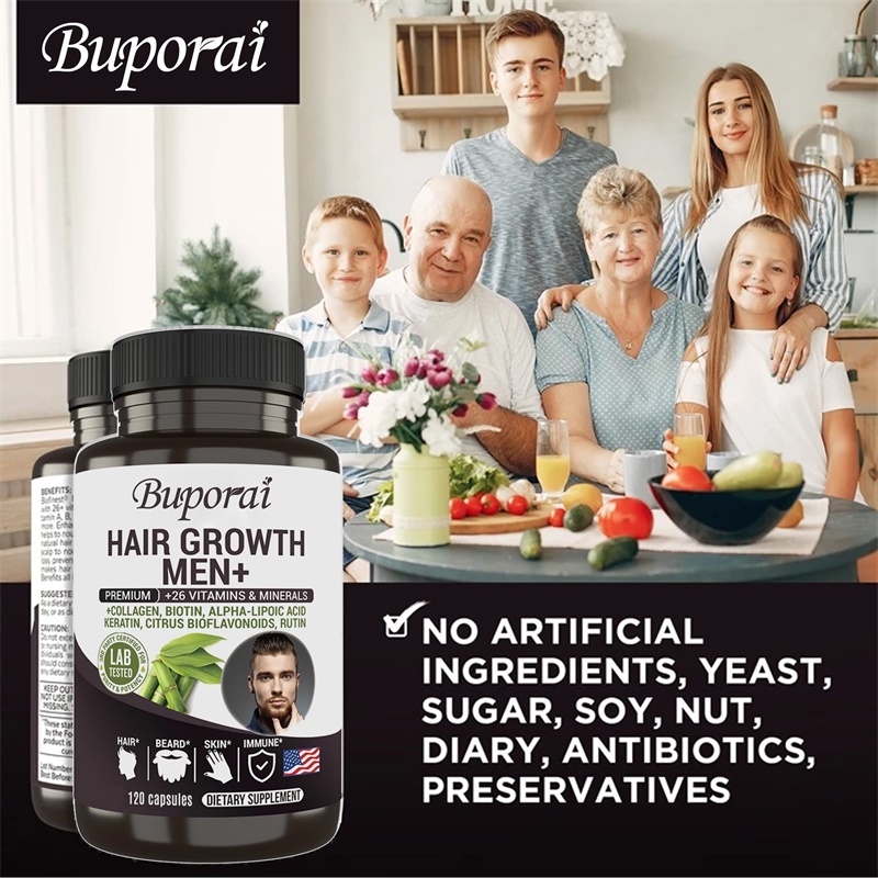 男性用育毛サプリメント - 男性用髭育毛サプリメント、発毛促 - Biotin Hair Growth のレビューと価格
