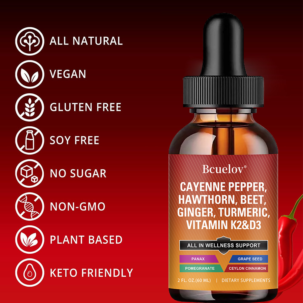 カイエンペッパー液体ドロップ + サンザシ、ビタミン D3  - Vitamin D3 K2 Drop のレビューと価格