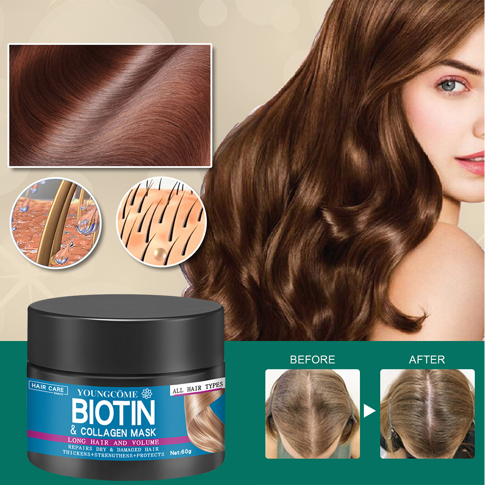フォークとコラーゲンのケラチン治療、ヘアマスク、ヘアエアコン - Biotin Hair Growth のレビューと価格