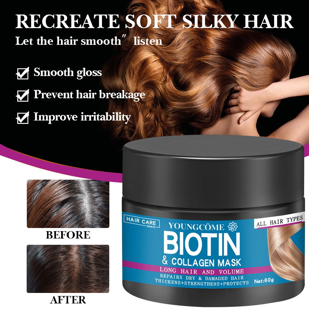 フォークとコラーゲンのケラチン治療、ヘアマスク、ヘアエアコン - Biotin Hair Growth のレビューと価格